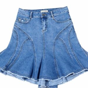 Y2K Refuge Blue Denim Pleated Low Rise Mini Skirt